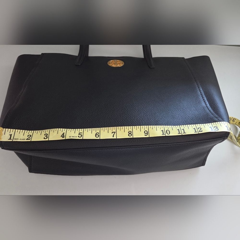 NWOT! Tory Burch Carson Black Leather Tote Bag - Picture 9 of 13